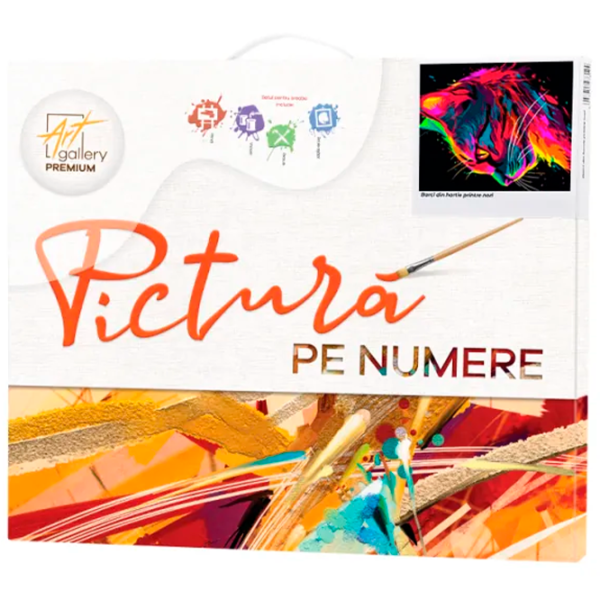 Pictură pe numere Art Gallery Profil neon al motanului EX8609 40 x 30 cm / Verticală photo 3