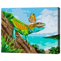 Pictură pe numere Art Gallery Șopârlă zâmbitoare EX6682 40 x 30 cm / Orizontală