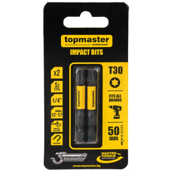 Набор бит Topmaster 338740 Количество в наборе - 2 photo 1