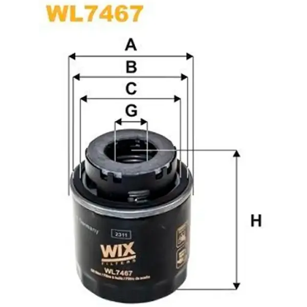 Масляный фильтр Wix Filters WL7467 WX-WL7467 photo 2