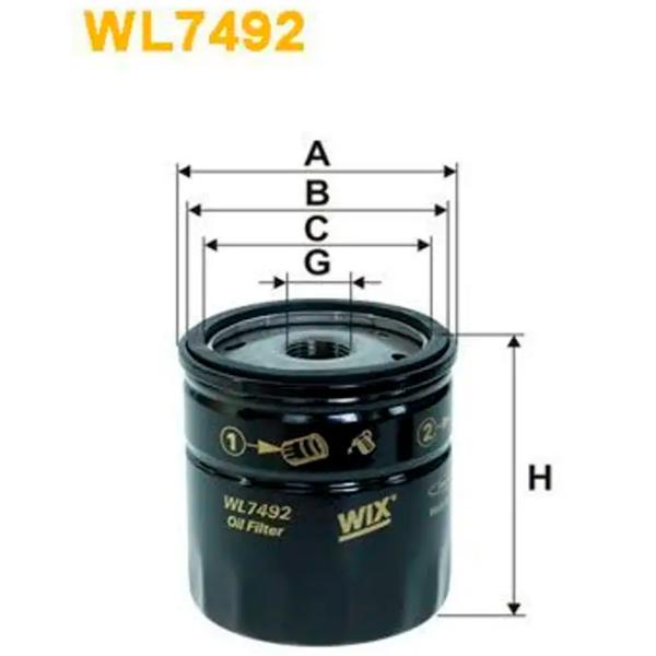 Filtru de ulei Wix Filters WL7492 WX-WL7492 photo 2