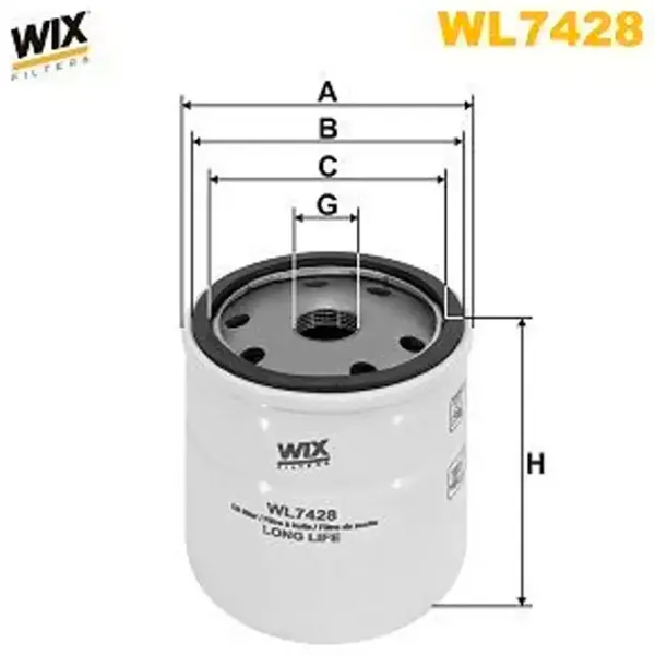 Filtru de ulei Wix Filters WL7428 WX-WL7428 photo 2 Filtru de ulei Wix Filters WL7428 WX-WL7428 photo 2