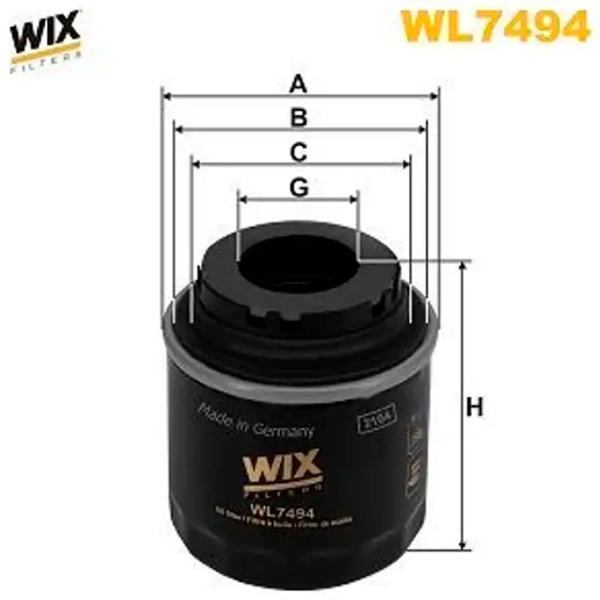Filtru de ulei Wix Filters WL7494 WX-WL7494 photo 2 Filtru de ulei Wix Filters WL7494 WX-WL7494 photo 2