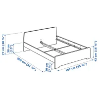 Кровать Ikea Askvoll 160 x 200 см / ЛДСП / Белый photo 8