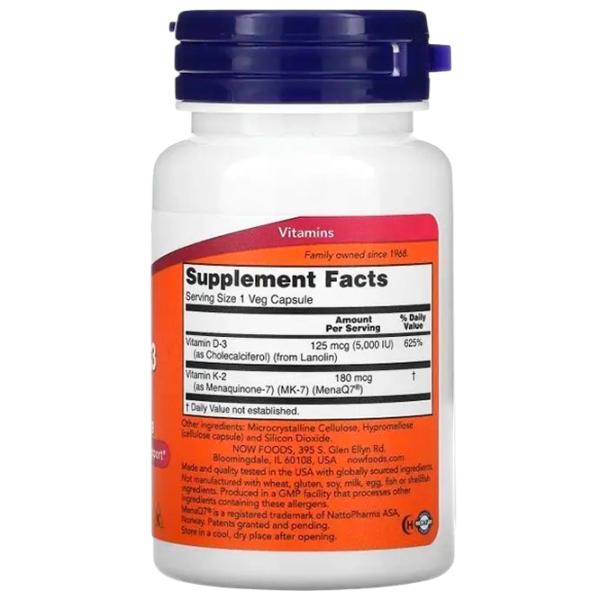 Vitamine Now Foods D-3 & MK-7 60 photo 2