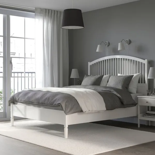 Кровать Ikea Tyssedal Lindbaden 140 x 200 см / Шпон / Белый photo 6 Кровать Ikea Tyssedal Lindbaden 140 x 200 см / Шпон / Белый photo 6