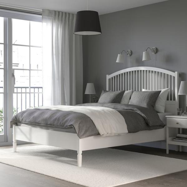 Кровать Ikea Tyssedal Lindbaden 140 x 200 см / Шпон / Белый photo 6 Кровать Ikea Tyssedal Lindbaden 140 x 200 см / Шпон / Белый photo 6