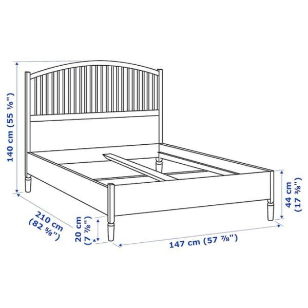 Кровать Ikea Tyssedal Lindbaden 140 x 200 см / Шпон / Белый photo 7 Кровать Ikea Tyssedal Lindbaden 140 x 200 см / Шпон / Белый photo 7