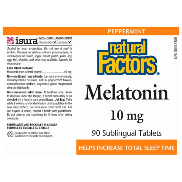 Vitamine și minerale Natural Factors MELATONIN 90 photo 2 Vitamine și minerale Natural Factors MELATONIN 90 photo 2