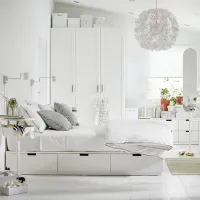 Кровать Ikea Nordli 140 x 200 см / Шпон / Белый photo 3
