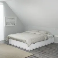Кровать Ikea Nordli 140 x 200 см / Шпон / Белый photo 5