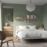 Кровать Ikea Kleppstad 140 x 200 см / Шпон / Белый photo 3