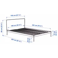 Кровать Ikea Kleppstad 140 x 200 см / Шпон / Белый photo 7