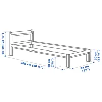 Кровать Ikea Neiden Lindbaden 90 x 200 см / Массив / Сонома photo 6