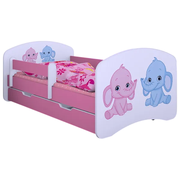 Детская кровать Happy Babies Happy Elephants 80 x 160 см / Щит / Розовый photo 1 Детская кровать Happy Babies Happy Elephants 80 x 160 см / Щит / Розовый photo 1