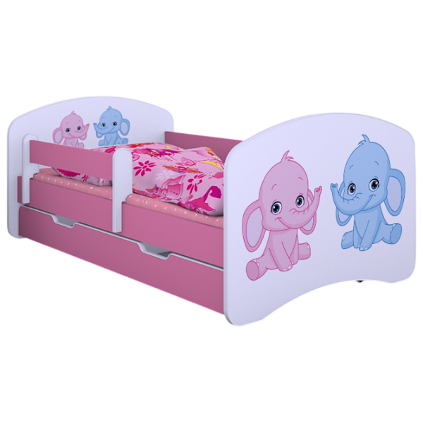 Детская кровать Happy Babies Happy Elephants 80 x 160 см / Щит / Розовый photo 1 Детская кровать Happy Babies Happy Elephants 80 x 160 см / Щит / Розовый photo 1
