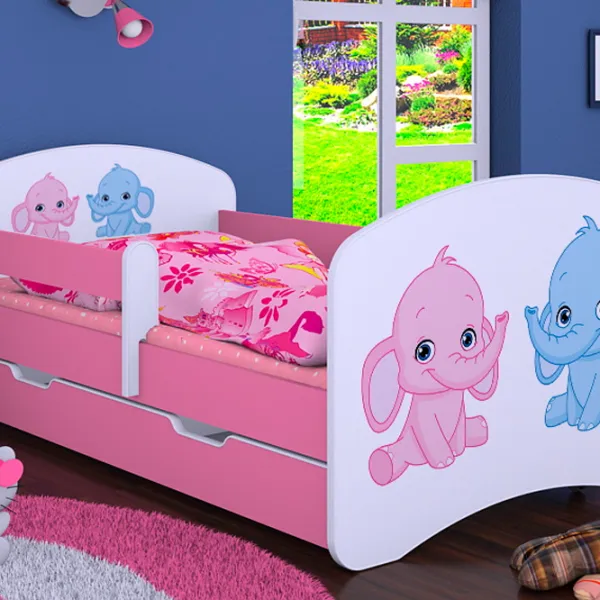 Детская кровать Happy Babies Happy Elephants 80 x 160 см / Щит / Розовый photo 4 Детская кровать Happy Babies Happy Elephants 80 x 160 см / Щит / Розовый photo 4