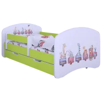 Pat pentru copii Happy Babies Happy Pastel Animals L06 90 x 180 cm / Placa / Green