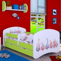 Pat pentru copii Happy Babies Happy Pastel Animals L06 90 x 180 cm / Placa / Green photo 2