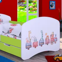 Pat pentru copii Happy Babies Happy Pastel Animals L06 90 x 180 cm / Placa / Green photo 4