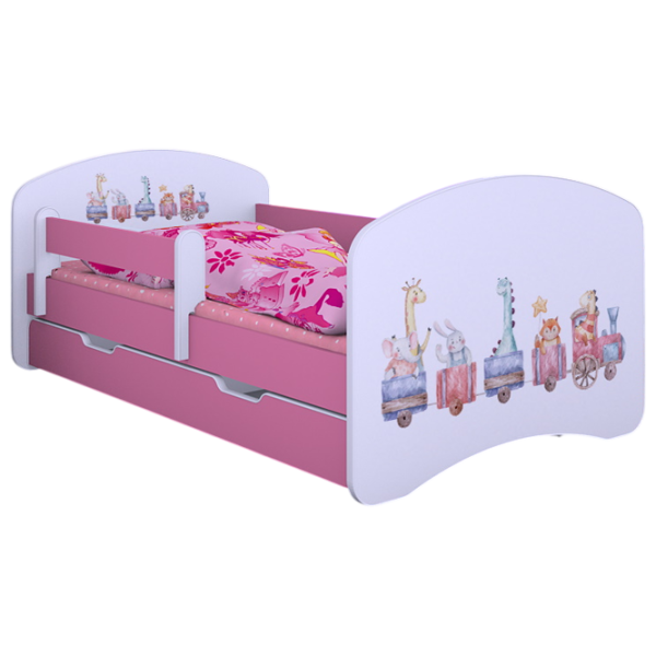 Pat pentru copii Happy Babies Happy Pastel Animals L06 90 x 180 cm / Placa / Pink photo 1 Pat pentru copii Happy Babies Happy Pastel Animals L06 90 x 180 cm / Placa / Pink photo 1