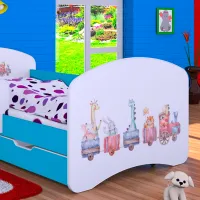 Pat pentru copii Happy Babies Happy Pastel Animals L06 90 x 180 cm / Placa / Blue photo 4
