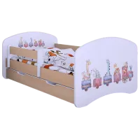 Детская кровать Happy Babies Happy Pastel Animals L06 90 x 180 см / Щит / Светлая груша