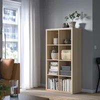 Etajeră Ikea Kallax 147 x 77 x 39 cm / PAL / Whitewashed Oak photo 3