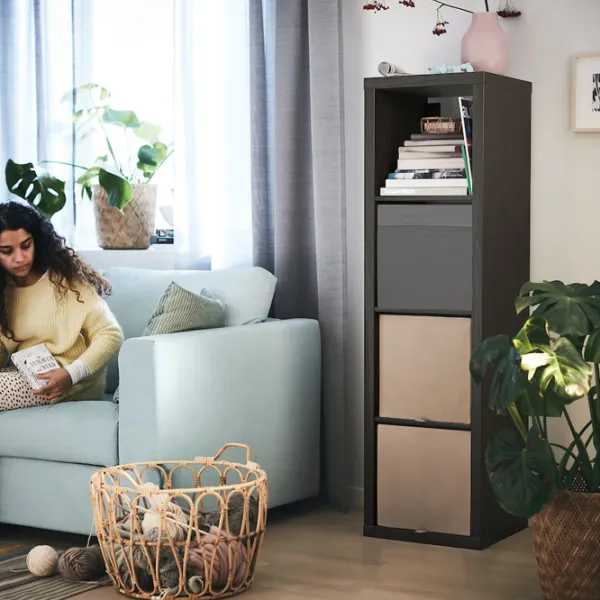 Стеллаж Ikea Kallax 147 x 42 x 39см cm / ЛДСП / Черный Коричневый photo 3