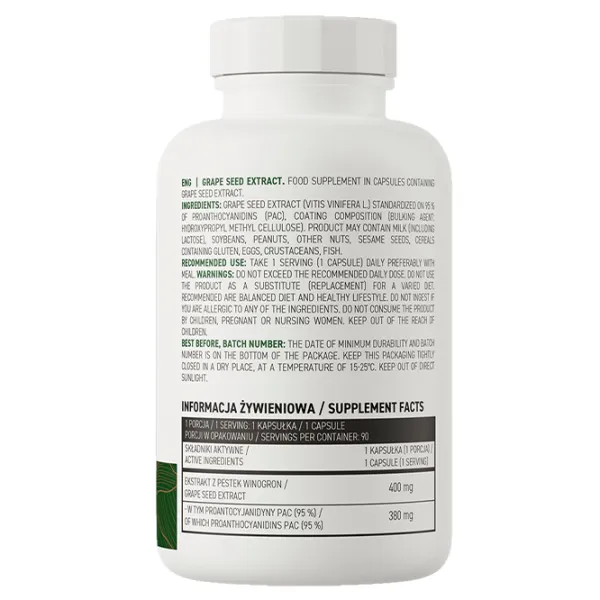 Supliment alimentar OstroVit Grape Seed Extract 90 photo 2 Supliment alimentar OstroVit Grape Seed Extract 90 photo 2
