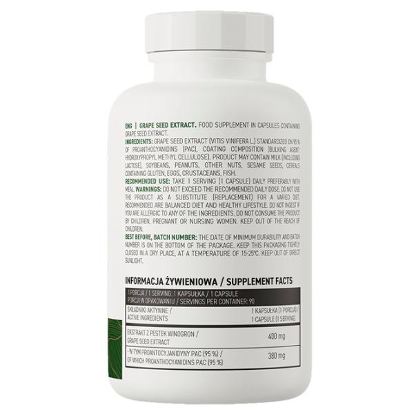 Supliment alimentar OstroVit Grape Seed Extract 90 photo 2 Supliment alimentar OstroVit Grape Seed Extract 90 photo 2