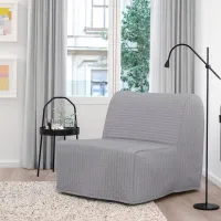 Fotoliu extensibil Ikea Lycksele Havet Black Light Gray photo 3