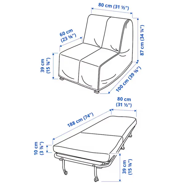 Раскладной кресло Ikea Lycksele Havet Черный Разноцветный photo 6 Раскладной кресло Ikea Lycksele Havet Черный Разноцветный photo 6