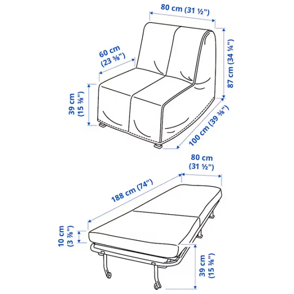 Fotoliu extensibil Ikea Lycksele Lovas Black Multicolor photo 7 Fotoliu extensibil Ikea Lycksele Lovas Black Multicolor photo 7
