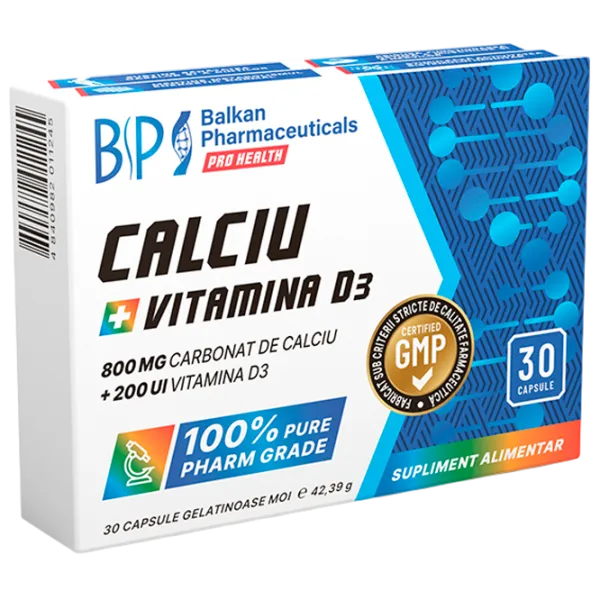 Vitamine Balkan Pharmaceuticals CALCIU + VIT. D3 30 photo 1 Vitamine Balkan Pharmaceuticals CALCIU + VIT. D3 30 photo 1