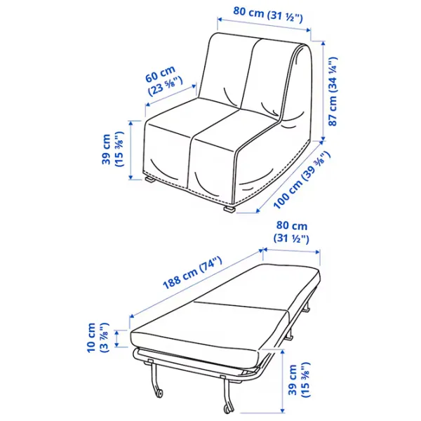 Раскладной кресло Ikea Lycksele Murbo Черный Серый photo 7 Раскладной кресло Ikea Lycksele Murbo Черный Серый photo 7
