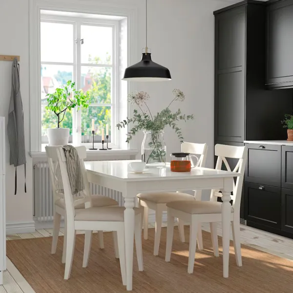 Masă de bucătărie extensibilă Ikea Ingatorp PAL/ White photo 3