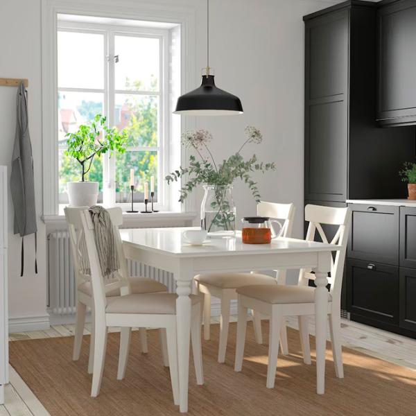 Masă de bucătărie extensibilă Ikea Ingatorp PAL/ White photo 3