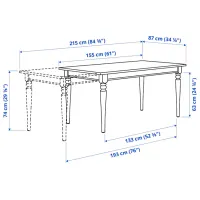 Кухонный стол раскладной Ikea Ingatorp ДСП/ Белый photo 8
