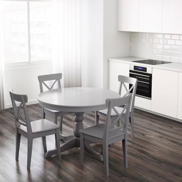 Masă de bucătărie extensibilă Ikea Ingatorp PAL/ Gray photo 2