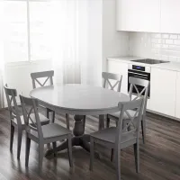 Masă de bucătărie extensibilă Ikea Ingatorp PAL/ Gray photo 3