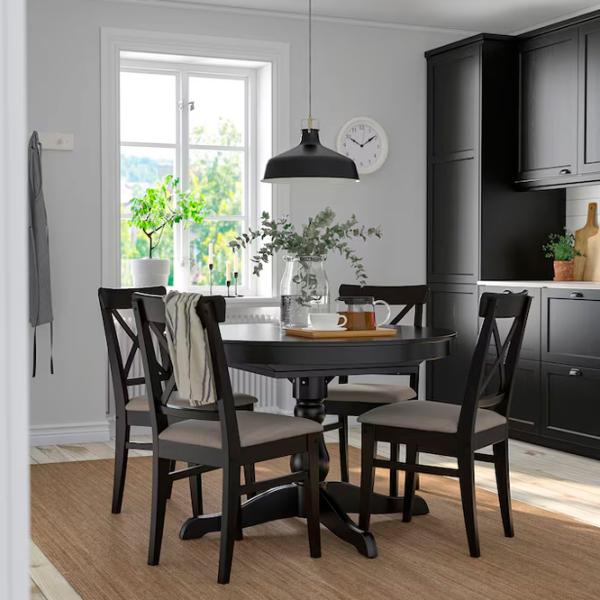 Masă de bucătărie extensibilă Ikea Ingatorp PAL/ Black photo 3