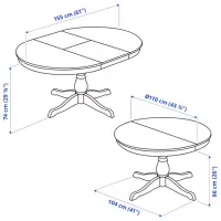 Кухонный стол раскладной Ikea Ingatorp ДСП/ Черный photo 7