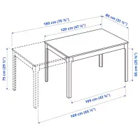 Кухонный стол раскладной Ikea Ekedalen ДСП/ Коричневый photo 5
