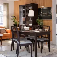 Masă de bucătărie extensibilă Ikea Ekedalen PAL/ Dark Brown photo 7