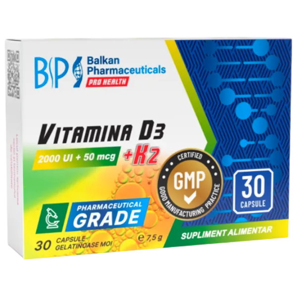 Vitamine și minerale Balkan Pharmaceuticals Vitamina D3+K2 30 photo 1 Vitamine și minerale Balkan Pharmaceuticals Vitamina D3+K2 30 photo 1