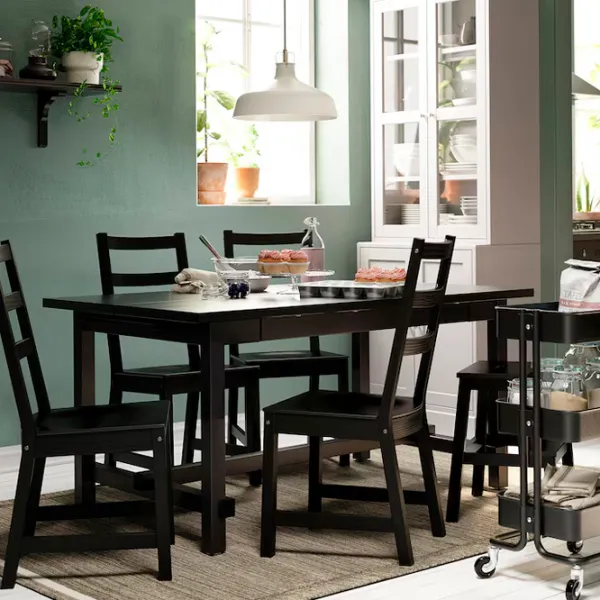 Кухонный стол раскладной Ikea Nordviken ДСП/ Черный photo 3