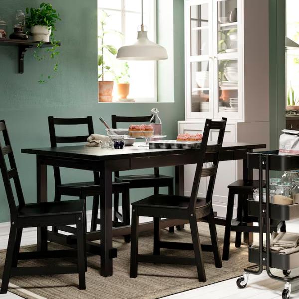 Кухонный стол раскладной Ikea Nordviken ДСП/ Черный photo 3