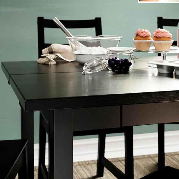 Кухонный стол раскладной Ikea Nordviken ДСП/ Черный photo 4
