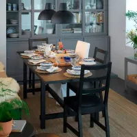 Masă de bucătărie extensibilă Ikea Nordviken PAL/ Black photo 5